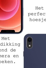BASEY. Hoes Geschikt voor iPhone XR Hoesje Siliconen Back Cover Case - Hoesje Geschikt voor iPhone XR Hoes Cover Hoesje - Donkerblauw - 2 Stuks