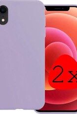 BASEY. Hoes Geschikt voor iPhone XR Hoesje Siliconen Back Cover Case - Hoesje Geschikt voor iPhone XR Hoes Cover Hoesje - Lila - 2 Stuks