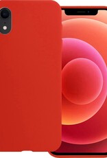BASEY. Hoes Geschikt voor iPhone XR Hoesje Siliconen Back Cover Case - Hoesje Geschikt voor iPhone XR Hoes Cover Hoesje - Rood