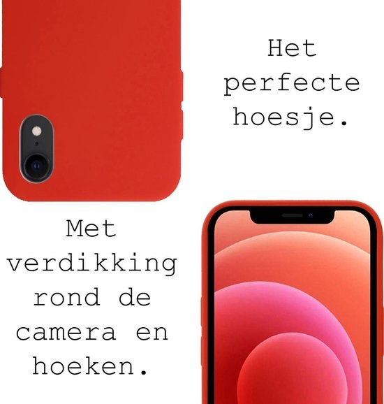 BASEY. Hoes Geschikt voor iPhone XR Hoesje Siliconen Back Cover Case - Hoesje Geschikt voor iPhone XR Hoes Cover Hoesje - Rood - 2 Stuks