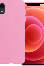 BASEY. Hoes Geschikt voor iPhone XR Hoesje Siliconen Back Cover Case - Hoesje Geschikt voor iPhone XR Hoes Cover Hoesje - Lichtroze