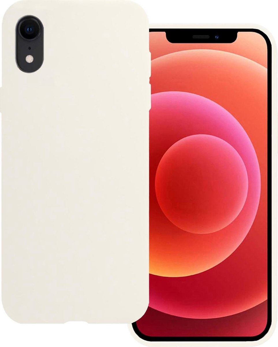 BASEY. Hoes Geschikt voor iPhone XR Hoesje Siliconen Back Cover Case - Hoesje Geschikt voor iPhone XR Hoes Cover Hoesje - Wit