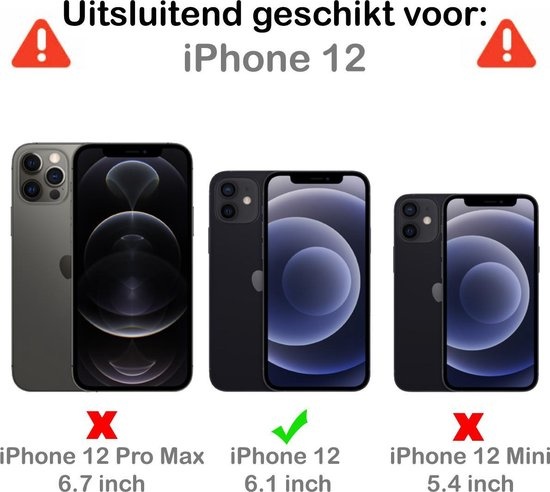 BASEY. Hoes Geschikt voor iPhone 12 Hoesje Bookcase Hoes 2-in-1 Cover - Hoesje Geschikt voor iPhone 12 Hoes 2-in-1 Hoesje Case - Donkerroze
