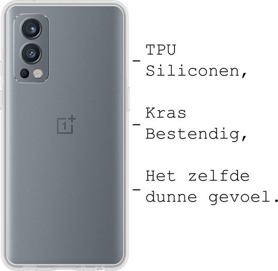 BASEY. Hoes Geschikt voor OnePlus Nord 2 Hoesje Siliconen Back Cover Case - Hoesje Geschikt voor OnePlus Nord 2 Hoes Cover Hoesje - Transparant