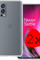 BASEY. Hoes Geschikt voor OnePlus Nord 2 Hoesje Siliconen Back Cover Case - Hoesje Geschikt voor OnePlus Nord 2 Hoes Cover Hoesje - Transparant - 2 Stuks