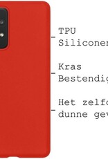 BASEY. Hoes Geschikt voor Samsung A52s Hoesje Siliconen Back Cover Case - Hoesje Geschikt voor Samsung Galaxy A52s 5G Hoes Cover Hoesje - Rood