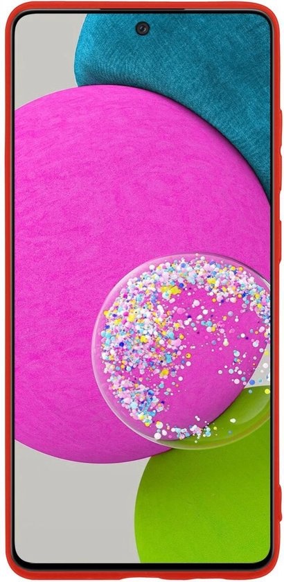 BASEY. Hoes Geschikt voor Samsung A52s Hoesje Siliconen Back Cover Case - Hoesje Geschikt voor Samsung Galaxy A52s 5G Hoes Cover Hoesje - Rood