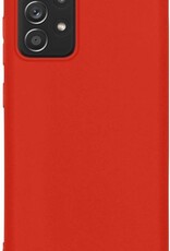BASEY. Hoes Geschikt voor Samsung A52s Hoesje Siliconen Back Cover Case - Hoesje Geschikt voor Samsung Galaxy A52s 5G Hoes Cover Hoesje - Rood