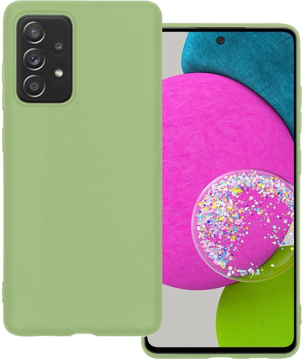 BASEY. Hoes Geschikt voor Samsung A52s Hoesje Siliconen Back Cover Case - Hoesje Geschikt voor Samsung Galaxy A52s 5G Hoes Cover Hoesje - Groen