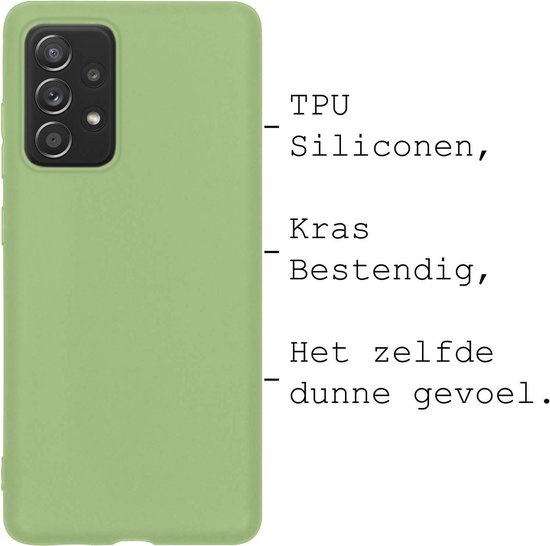 BASEY. Hoes Geschikt voor Samsung A52s Hoesje Siliconen Back Cover Case - Hoesje Geschikt voor Samsung Galaxy A52s 5G Hoes Cover Hoesje - Groen