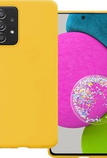 BASEY. Hoes Geschikt voor Samsung A52s Hoesje Siliconen Back Cover Case - Hoesje Geschikt voor Samsung Galaxy A52s 5G Hoes Cover Hoesje - Geel