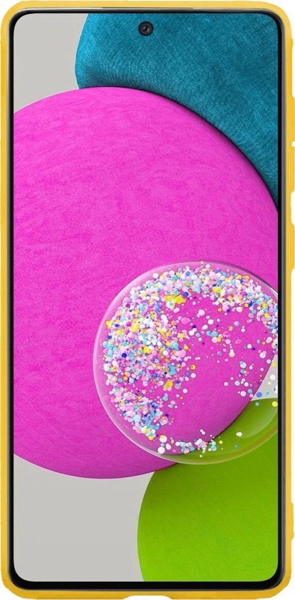 BASEY. Hoes Geschikt voor Samsung A52s Hoesje Siliconen Back Cover Case - Hoesje Geschikt voor Samsung Galaxy A52s 5G Hoes Cover Hoesje - Geel