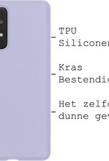 BASEY. Hoes Geschikt voor Samsung A52s Hoesje Siliconen Back Cover Case - Hoesje Geschikt voor Samsung Galaxy A52s 5G Hoes Cover Hoesje - Lila