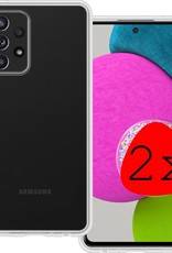 BASEY. Hoes Geschikt voor Samsung A52s Hoesje Siliconen Back Cover Case - Hoesje Geschikt voor Samsung Galaxy A52s 5G Hoes Cover Hoesje - Transparant - 2 Stuks