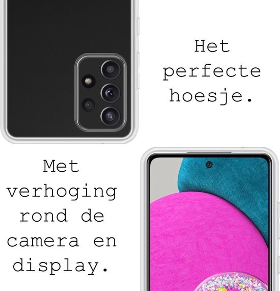BASEY. Hoes Geschikt voor Samsung A52s Hoesje Siliconen Back Cover Case - Hoesje Geschikt voor Samsung Galaxy A52s 5G Hoes Cover Hoesje - Transparant - 2 Stuks