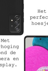 BASEY. Hoes Geschikt voor Samsung A52s Hoesje Siliconen Back Cover Case - Hoesje Geschikt voor Samsung Galaxy A52s 5G Hoes Cover Hoesje - Zwart - 2 Stuks