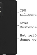 BASEY. Hoes Geschikt voor Samsung A52s Hoesje Siliconen Back Cover Case - Hoesje Geschikt voor Samsung Galaxy A52s 5G Hoes Cover Hoesje - Zwart - 2 Stuks