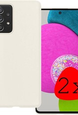 BASEY. Hoes Geschikt voor Samsung A52s Hoesje Siliconen Back Cover Case - Hoesje Geschikt voor Samsung Galaxy A52s 5G Hoes Cover Hoesje - Wit - 2 Stuks