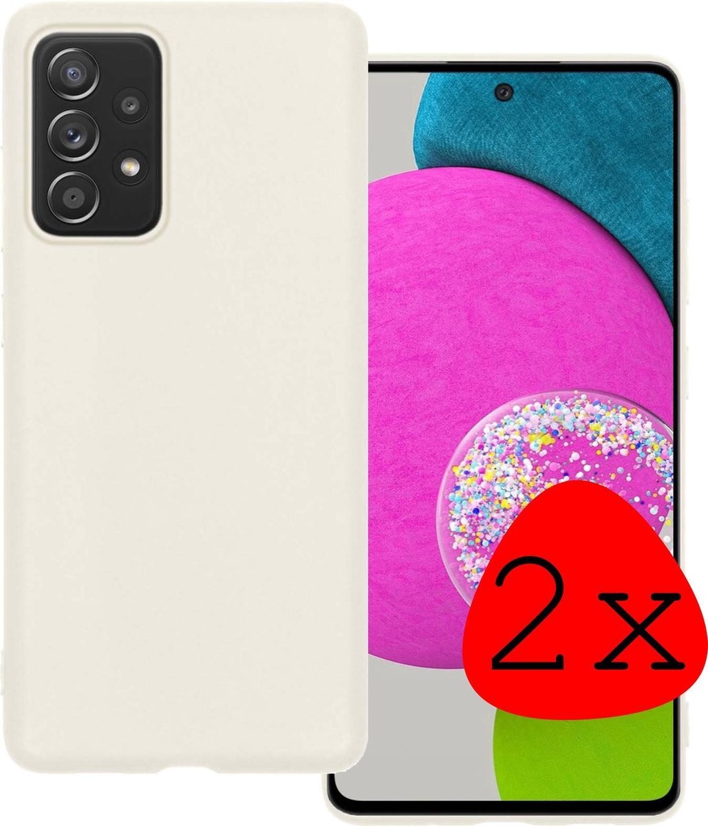 BASEY. Hoes Geschikt voor Samsung A52s Hoesje Siliconen Back Cover Case - Hoesje Geschikt voor Samsung Galaxy A52s 5G Hoes Cover Hoesje - Wit - 2 Stuks