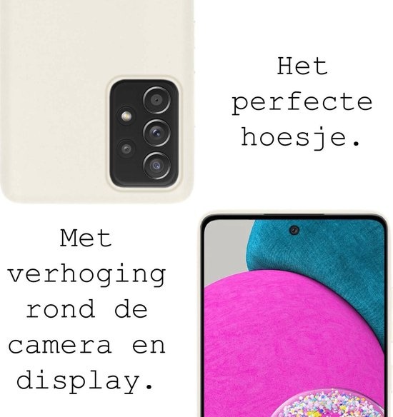 BASEY. Hoes Geschikt voor Samsung A52s Hoesje Siliconen Back Cover Case - Hoesje Geschikt voor Samsung Galaxy A52s 5G Hoes Cover Hoesje - Wit - 2 Stuks