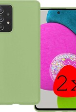 BASEY. Hoes Geschikt voor Samsung A52s Hoesje Siliconen Back Cover Case - Hoesje Geschikt voor Samsung Galaxy A52s 5G Hoes Cover Hoesje - Groen - 2 Stuks