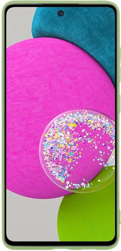 BASEY. Hoes Geschikt voor Samsung A52s Hoesje Siliconen Back Cover Case - Hoesje Geschikt voor Samsung Galaxy A52s 5G Hoes Cover Hoesje - Groen - 2 Stuks