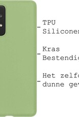 BASEY. Hoes Geschikt voor Samsung A52s Hoesje Siliconen Back Cover Case - Hoesje Geschikt voor Samsung Galaxy A52s 5G Hoes Cover Hoesje - Groen - 2 Stuks