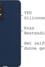 BASEY. Hoes Geschikt voor Samsung A52s Hoesje Siliconen Back Cover Case - Hoesje Geschikt voor Samsung Galaxy A52s 5G Hoes Cover Hoesje - Donkerblauw - 2 Stuks