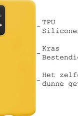 BASEY. Hoes Geschikt voor Samsung A52s Hoesje Siliconen Back Cover Case - Hoesje Geschikt voor Samsung Galaxy A52s 5G Hoes Cover Hoesje - Geel - 2 Stuks
