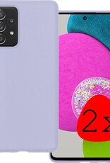 BASEY. Hoes Geschikt voor Samsung A52s Hoesje Siliconen Back Cover Case - Hoesje Geschikt voor Samsung Galaxy A52s 5G Hoes Cover Hoesje - Lila - 2 Stuks