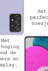 BASEY. Hoes Geschikt voor Samsung A52s Hoesje Siliconen Back Cover Case - Hoesje Geschikt voor Samsung Galaxy A52s 5G Hoes Cover Hoesje - Lila - 2 Stuks