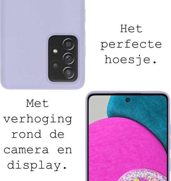 BASEY. Hoes Geschikt voor Samsung A52s Hoesje Siliconen Back Cover Case - Hoesje Geschikt voor Samsung Galaxy A52s 5G Hoes Cover Hoesje - Lila - 2 Stuks