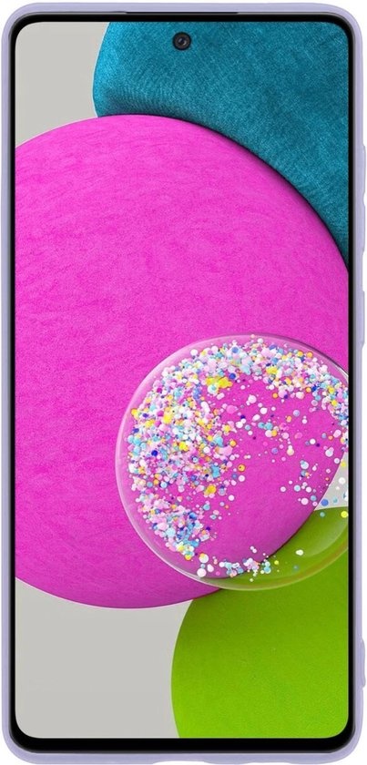 BASEY. Hoes Geschikt voor Samsung A52s Hoesje Siliconen Back Cover Case - Hoesje Geschikt voor Samsung Galaxy A52s 5G Hoes Cover Hoesje - Lila - 2 Stuks
