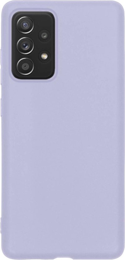 BASEY. Hoes Geschikt voor Samsung A52s Hoesje Siliconen Back Cover Case - Hoesje Geschikt voor Samsung Galaxy A52s 5G Hoes Cover Hoesje - Lila - 2 Stuks