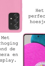 BASEY. Hoes Geschikt voor Samsung A52s Hoesje Siliconen Back Cover Case - Hoesje Geschikt voor Samsung Galaxy A52s 5G Hoes Cover Hoesje - Roze - 2 Stuks