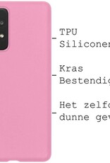 BASEY. Hoes Geschikt voor Samsung A52s Hoesje Siliconen Back Cover Case - Hoesje Geschikt voor Samsung Galaxy A52s 5G Hoes Cover Hoesje - Roze - 2 Stuks