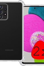 BASEY. Hoes Geschikt voor Samsung A52s Hoesje Shock Proof Case Hoes Siliconen - Hoesje Geschikt voor Samsung Galaxy A52s 5G Hoes Cover Shockproof - Transparant - 2 Stuks