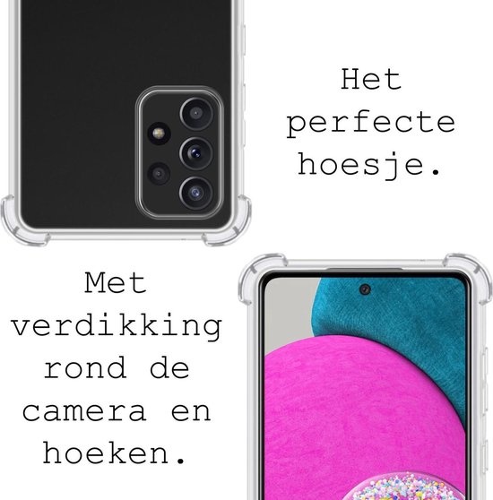 BASEY. Hoes Geschikt voor Samsung A52s Hoesje Shock Proof Case Hoes Siliconen - Hoesje Geschikt voor Samsung Galaxy A52s 5G Hoes Cover Shockproof - Transparant - 2 Stuks