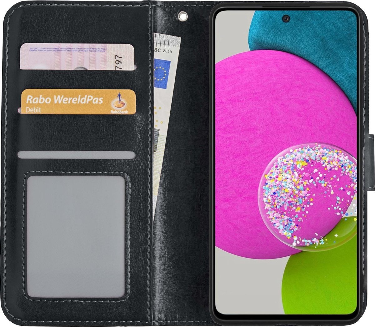 BASEY. Hoes Geschikt voor Samsung A52s Hoesje Bookcase Hoes Flip Case Book Cover - Hoesje Geschikt voor Samsung Galaxy A52s 5G Hoes Book Case Hoesje - Zwart