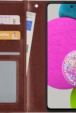 BASEY. Hoes Geschikt voor Samsung A52s Hoesje Bookcase Hoes Flip Case Book Cover - Hoesje Geschikt voor Samsung Galaxy A52s 5G Hoes Book Case Hoesje - Bruin