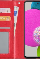 BASEY. Hoes Geschikt voor Samsung A52s Hoesje Bookcase Hoes Flip Case Book Cover - Hoesje Geschikt voor Samsung Galaxy A52s 5G Hoes Book Case Hoesje - Rood