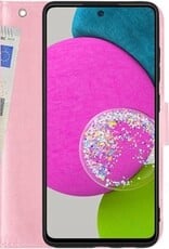 BASEY. Hoes Geschikt voor Samsung A52s Hoesje Bookcase Hoes Flip Case Book Cover - Hoesje Geschikt voor Samsung Galaxy A52s 5G Hoes Book Case Hoesje - Lichtroze