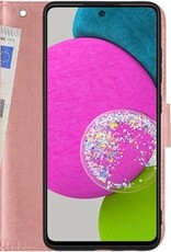 BASEY. Hoes Geschikt voor Samsung A52s Hoesje Bookcase Hoes Flip Case Book Cover - Hoesje Geschikt voor Samsung Galaxy A52s 5G Hoes Book Case Hoesje - Rosé goud