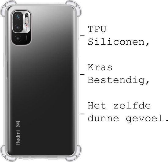 BASEY. Hoes Geschikt voor Redmi Note 10 5G Hoesje Shock Proof Case Hoes Siliconen - Hoesje Geschikt voor Redmi Note 10 5G Hoes Cover Shockproof - Transparant
