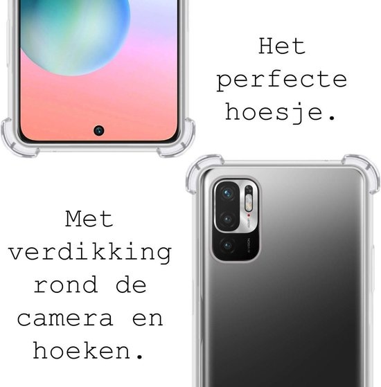 BASEY. Hoes Geschikt voor Redmi Note 10 5G Hoesje Shock Proof Case Hoes Siliconen - Hoesje Geschikt voor Redmi Note 10 5G Hoes Cover Shockproof - Transparant