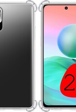 BASEY. Hoes Geschikt voor Redmi Note 10 5G Hoesje Shock Proof Case Hoes Siliconen - Hoesje Geschikt voor Redmi Note 10 5G Hoes Cover Shockproof - Transparant - 2 Stuks