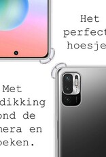 BASEY. Hoes Geschikt voor Redmi Note 10 5G Hoesje Shock Proof Case Hoes Siliconen - Hoesje Geschikt voor Redmi Note 10 5G Hoes Cover Shockproof - Transparant - 2 Stuks
