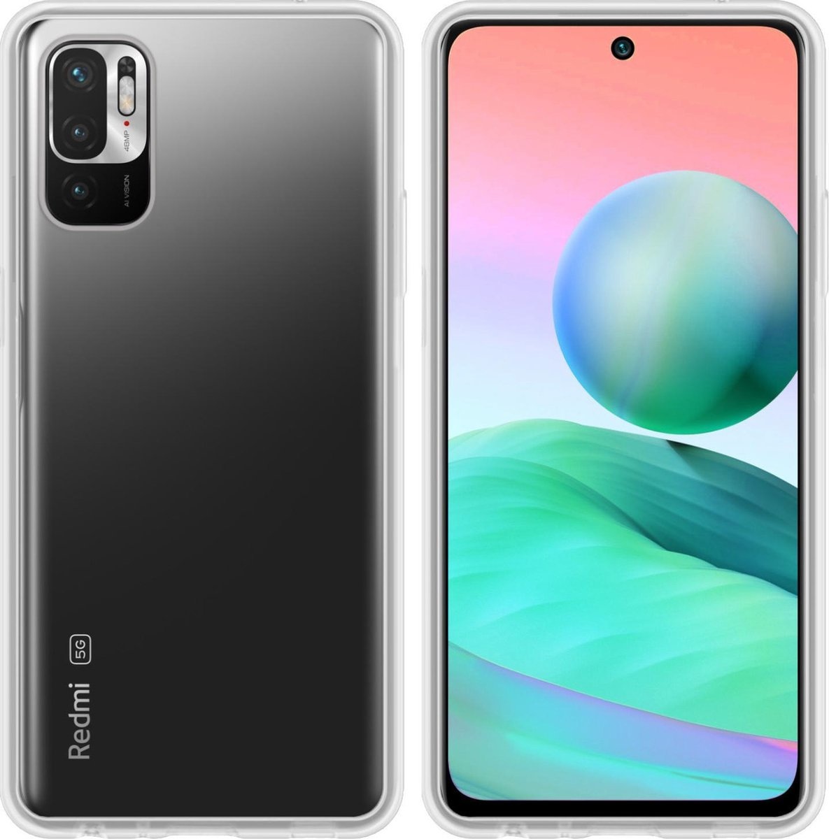 BASEY. Hoes Geschikt voor Redmi Note 10 5G Hoesje Siliconen Back Cover Case - Hoesje Geschikt voor Redmi Note 10 5G Hoes Cover Hoesje - Transparant