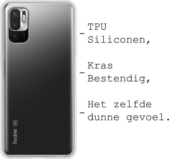 BASEY. Hoes Geschikt voor Redmi Note 10 5G Hoesje Siliconen Back Cover Case - Hoesje Geschikt voor Redmi Note 10 5G Hoes Cover Hoesje - Transparant