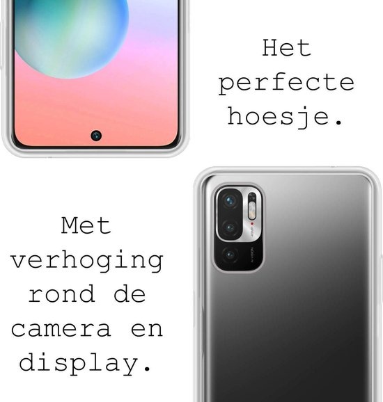 BASEY. Hoes Geschikt voor Redmi Note 10 5G Hoesje Siliconen Back Cover Case - Hoesje Geschikt voor Redmi Note 10 5G Hoes Cover Hoesje - Transparant - 2 Stuks